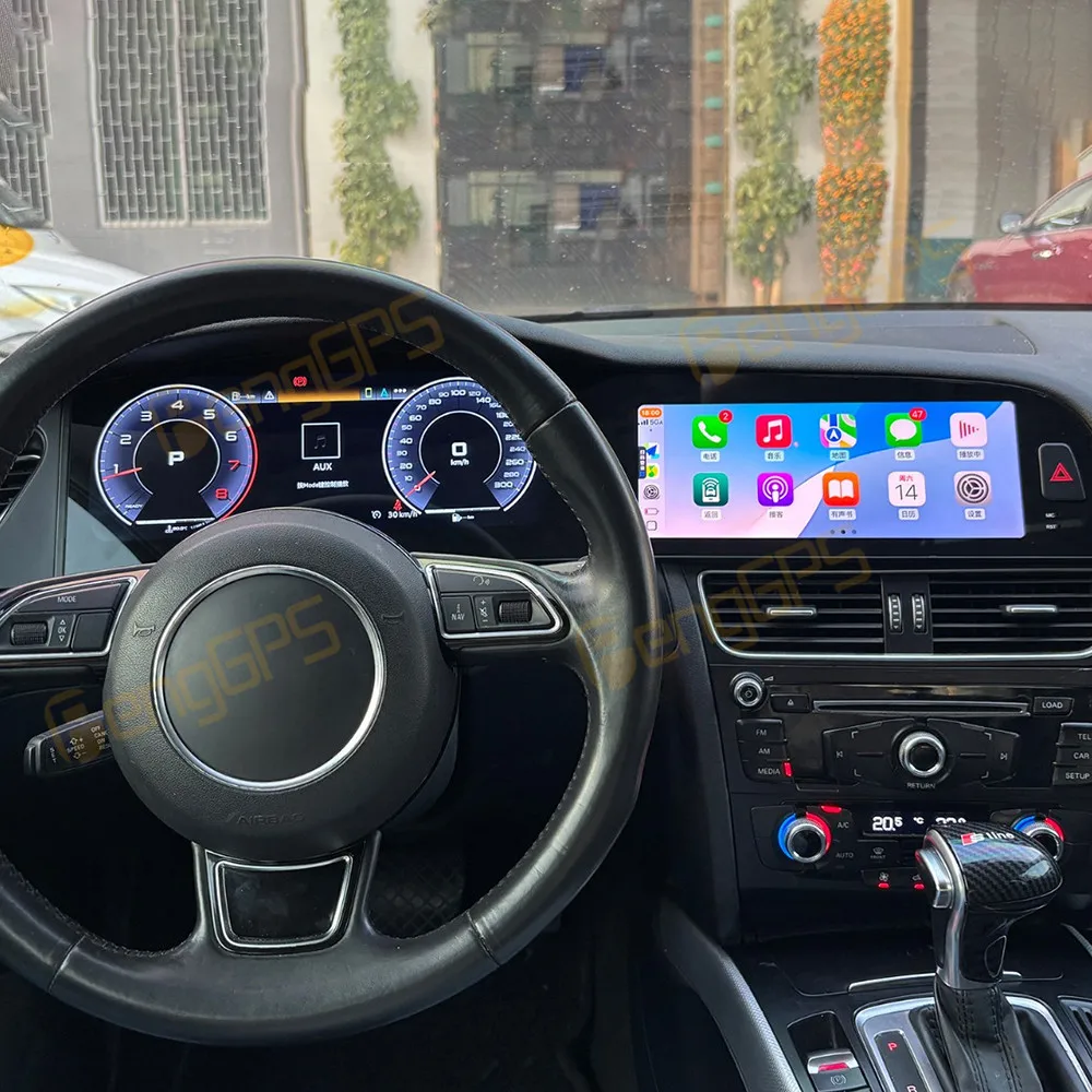 Android 15 Octa-Core Dual Screen Car Stereo For Audi A4 2009-2016, Dual Screen Interaction, Wireless CarPlay, Android Auto, GPS