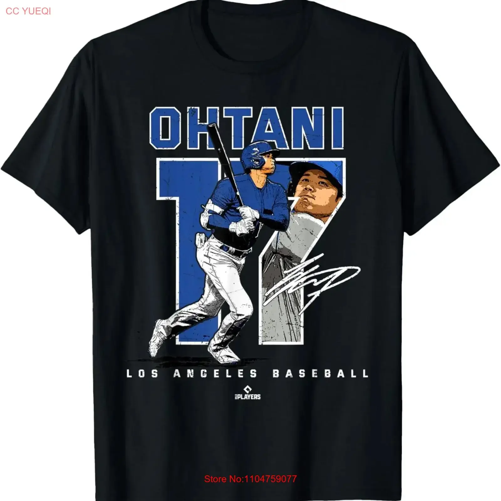 Number and Portrait Shohei Ohtani Los Angeles MLBPA T Shirt vintage Washed Stretched Top For Everyday Wear Soft Comfortable