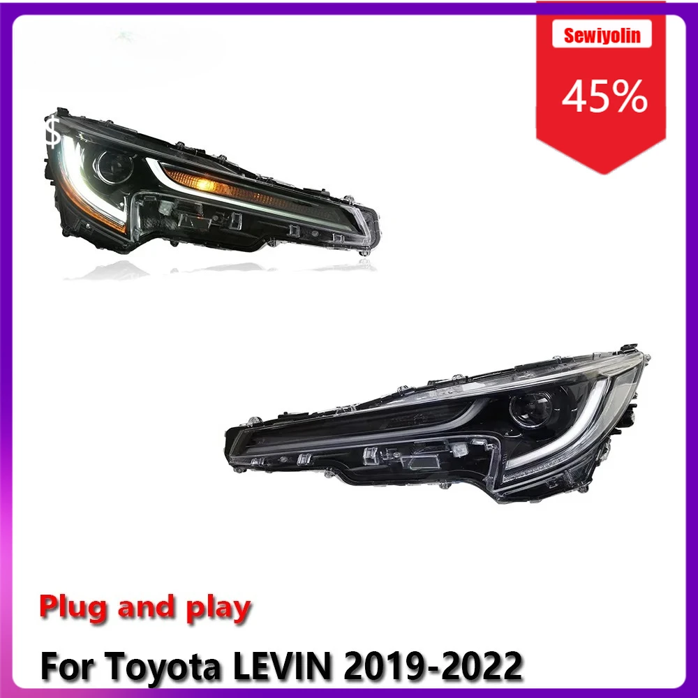 

Автомобильные светодиодные лампы Sewiyolin в сборе для Toyota LEVIN 2019-2022, противотуманные фары DRL, стоп-сигнал поворота