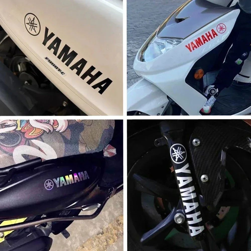 Novos adesivos refletivos a laser yamaha, caixa traseira de capacete de motocicleta, adesivos modificados, decalques decorativos à prova d\'água