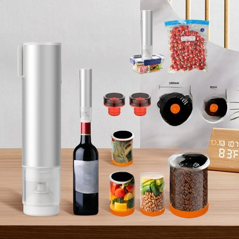 Electric vacuum sealing machine one-button fresh-keeping bag vacuuming to extend the shelf life of food