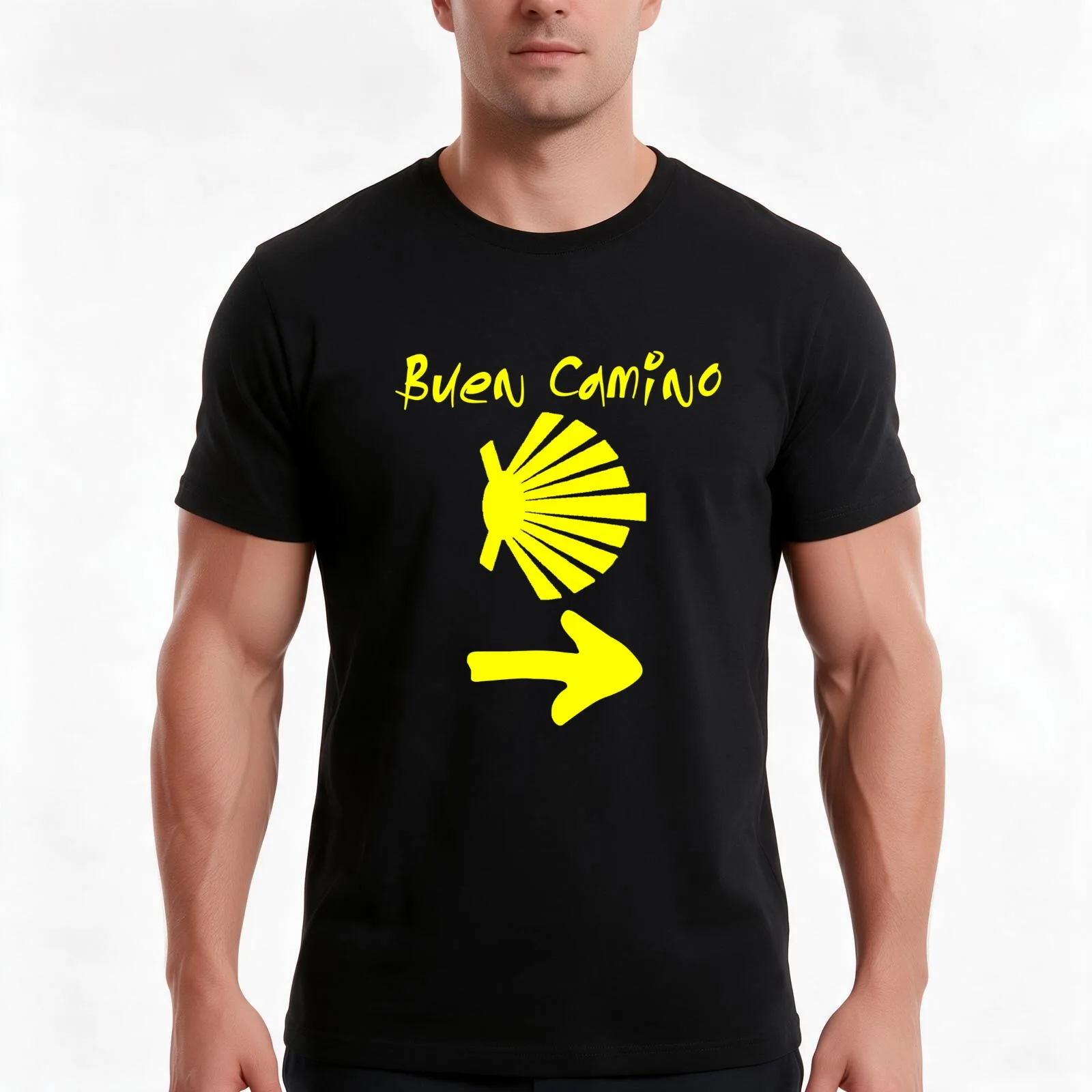 Buen Camino de Santiago. Compostela Peregrino T-Shirt, Summer Casual Cotton Tee, Oversized Streetwear Tops, Unisex Men Women