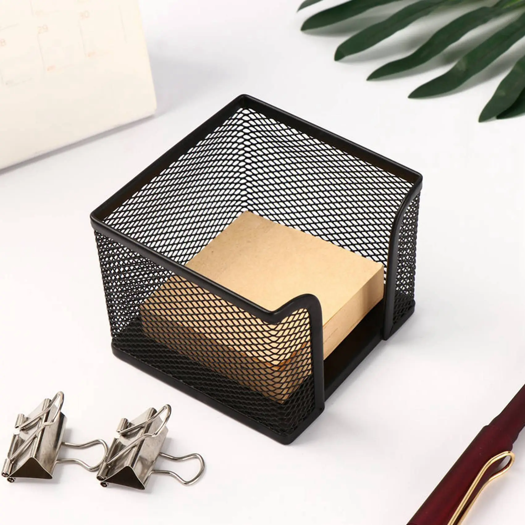 金属メッシュの多機能ペンホルダー,オーガナイザー,オフィス用,黒,金属,ピース/セット