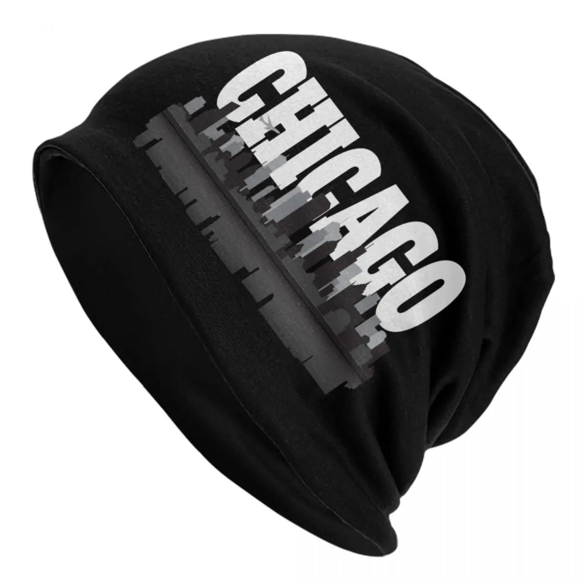 Custom Chicago Logo Bonnet Hat Knitted Hats Men Women Fashion Unisex Adult Warm Winter Beanies Cap