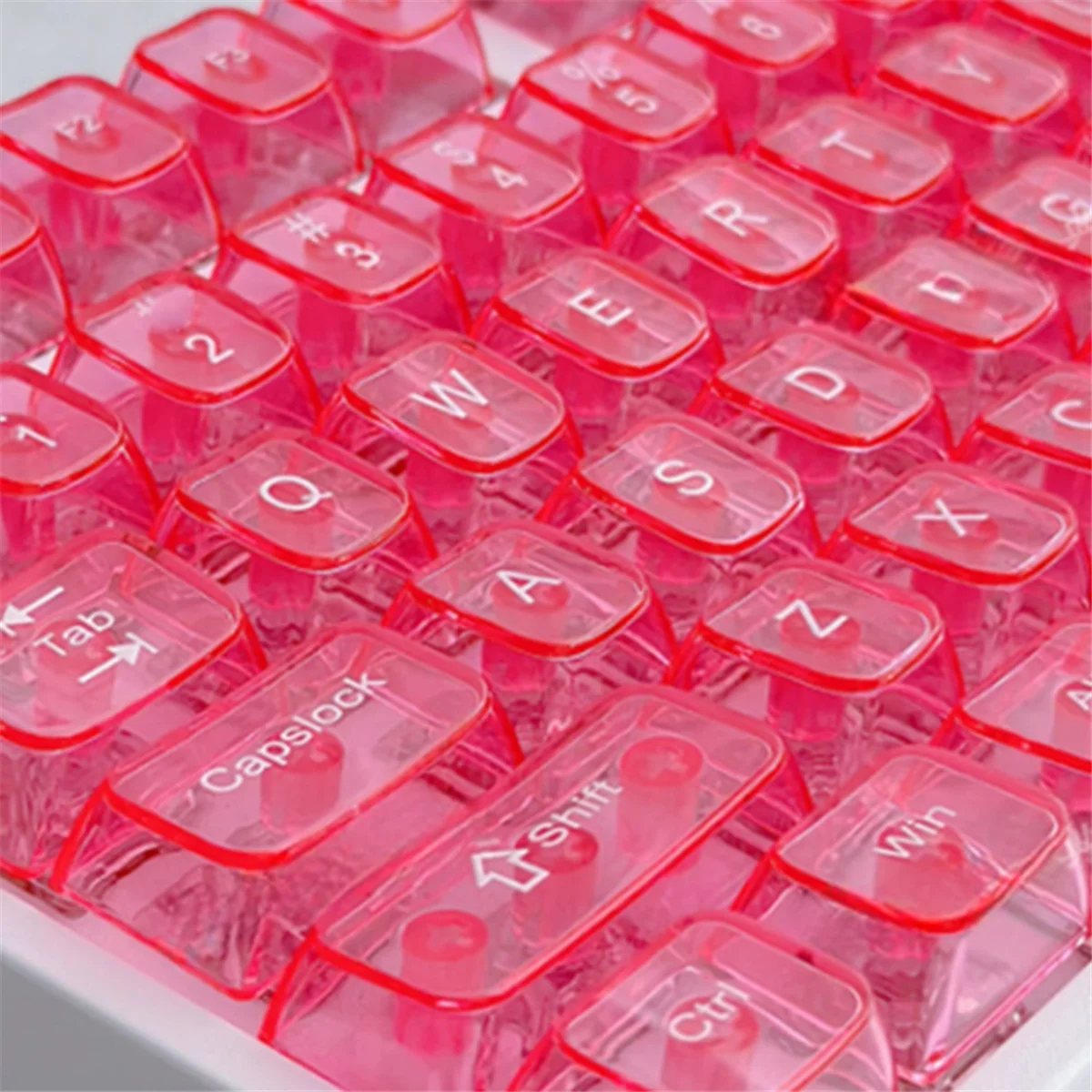 

NEW Transparent Jelly Keycap Set 115 Key Custom Pink Key Cap Artisan Mechanical Keyboard MX Switch Point Keycap