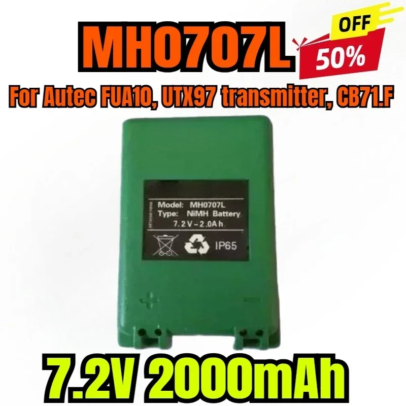 

7.2V, 2000mAh Crane Remote Control Battery MH0707L, NC0707L for Autec FUA10, UTX97 transmitter, CB71.F