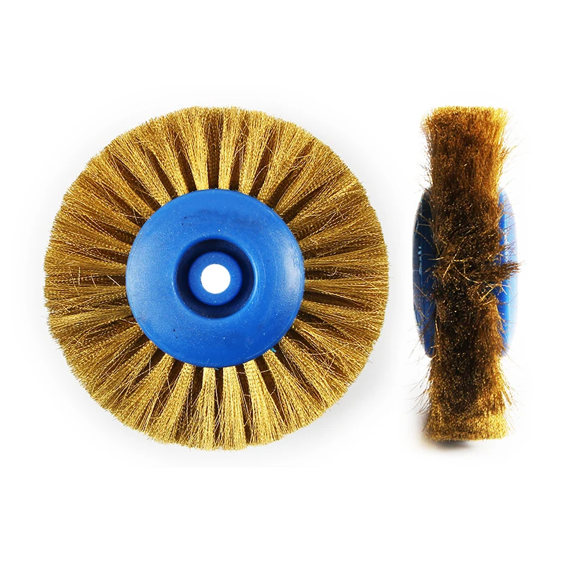 Best Quality Jewelry Polishing Tool 2PCS 4C 78MM Brass Wire Wheel Brush With Blue Plastic Hub