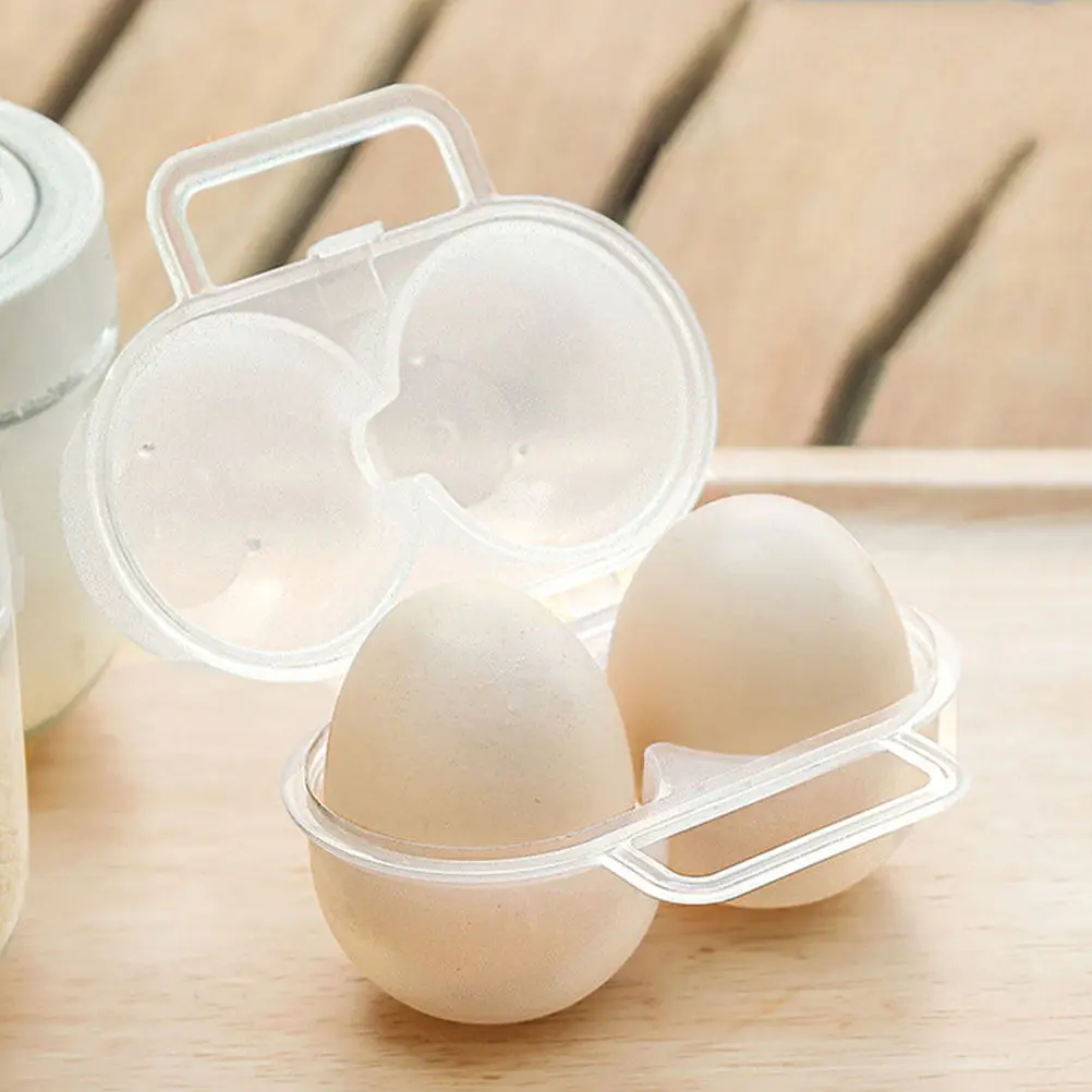 2Pcs Premium Portable Egg Boxes Food-Grade PP Material Egg Carriers with Anti-Collision Grid for Camping Picnic Travel Use