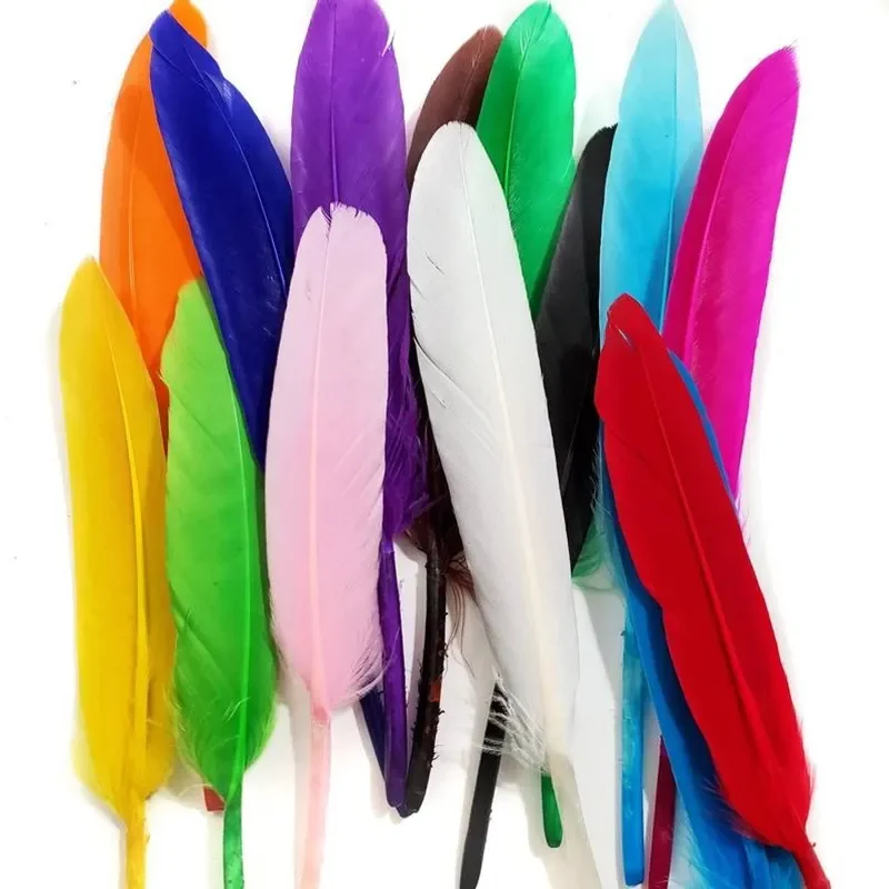 

50pcs Colorful Goose feathers for crafts 4-6inch Diy Handwork Jewelry Making Accessories Natural Plumes Decoration Wholesale