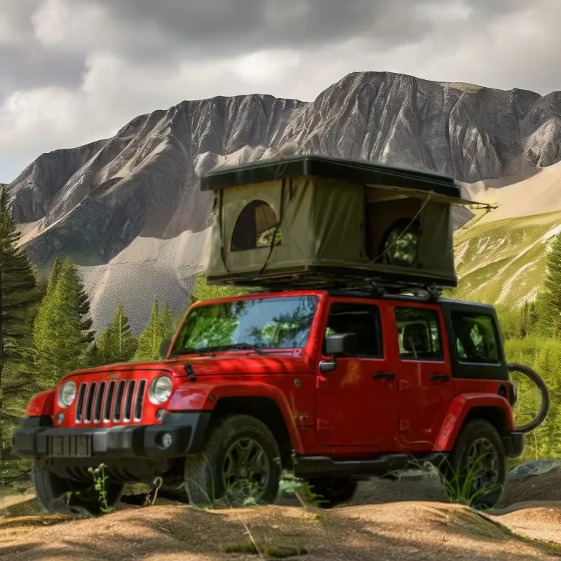

Wind Valley High Quality Hard Shell Aluminum Roof Camping Tent Single Layer Waterproof For SUV Or Car For 2 People