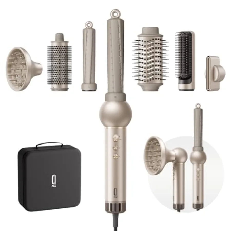 

7 in 1 Hair Styler High Speed Dryer Brush 110 000RPM with Ionic Air Fast Drying No Heat Damage Multi Styler for Volumize Curl S