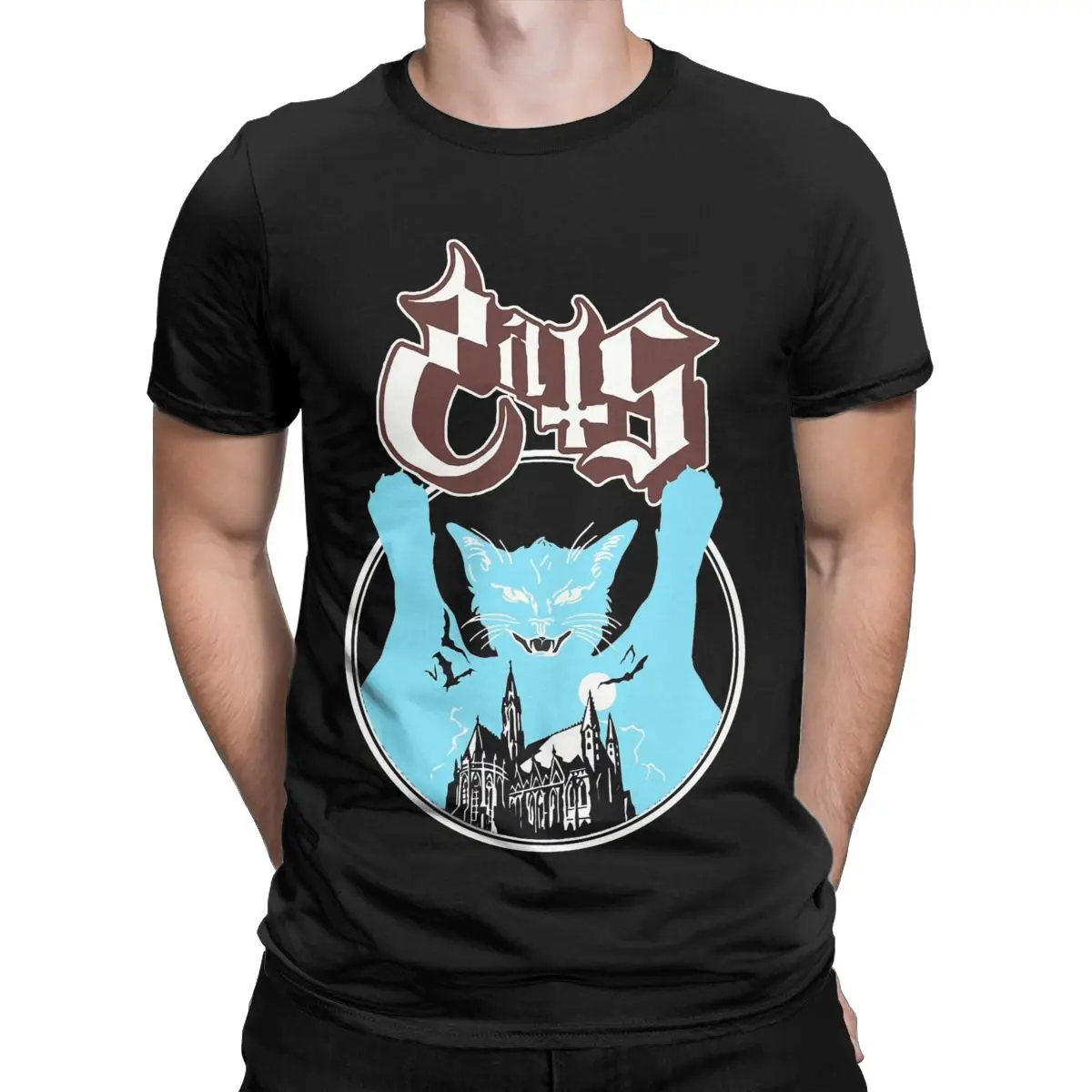 Opussy Ghost Band T-Shirts for Men Hipster 100% Cotton Tees Round Collar Short Sleeve T Shirt Printed Tops