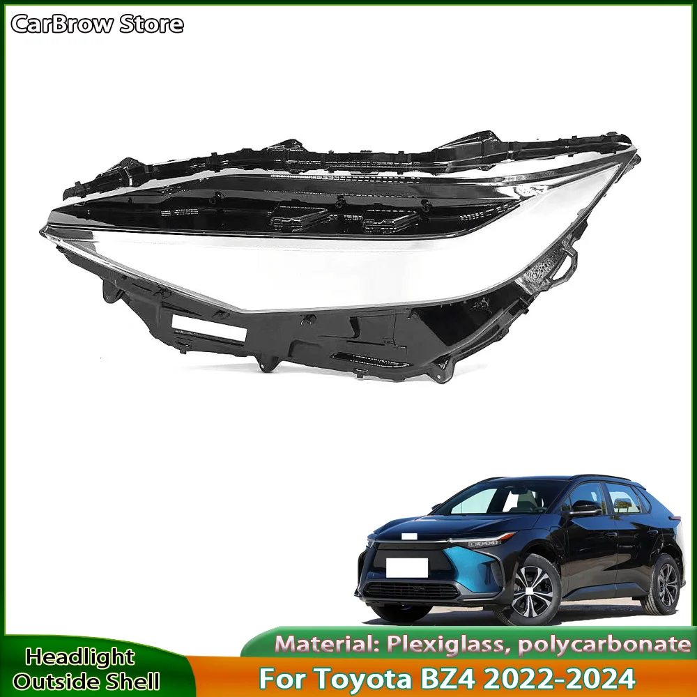 

For Toyota BZ4 2022 2023 2024 Front Headlamp Cover Transparent Lampshades Lamp Shell Masks Headlight Shade Lens