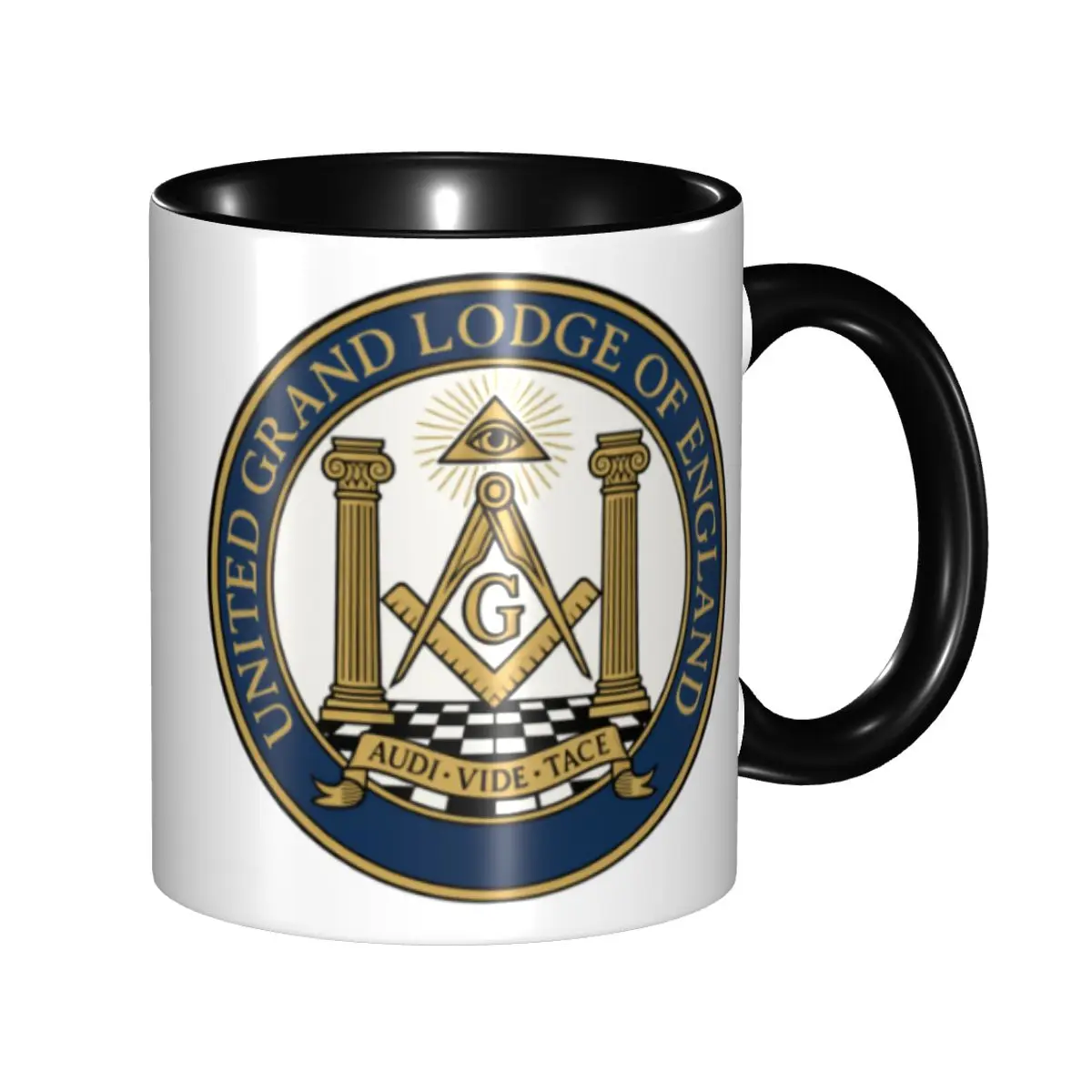 DIY Freemason Square And Compass Ceramic Mug Custom Masonic Symbol Coffee Cups Creative Gift