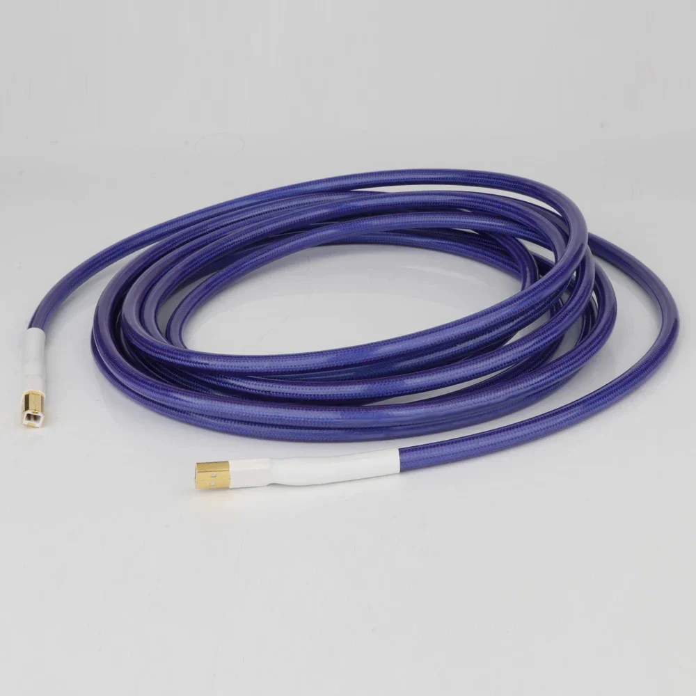 

Hi-Fi 6N OCC Copper USB Audio Cable Data Line DAC USB Cable A-B Plug(2.0) USB Wire 4Core Silver Plated Twist
