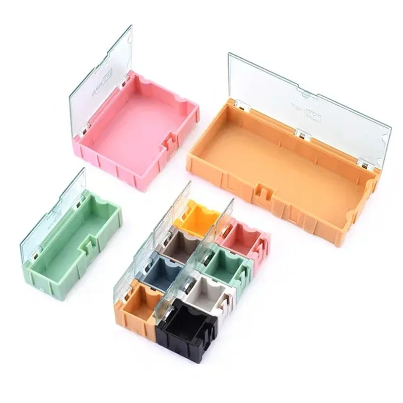 3/5/6/9pcs SMD SMT IC Electronic Component Mini Storage Box Resistance Capacitance Container Box Small Component Tool Case