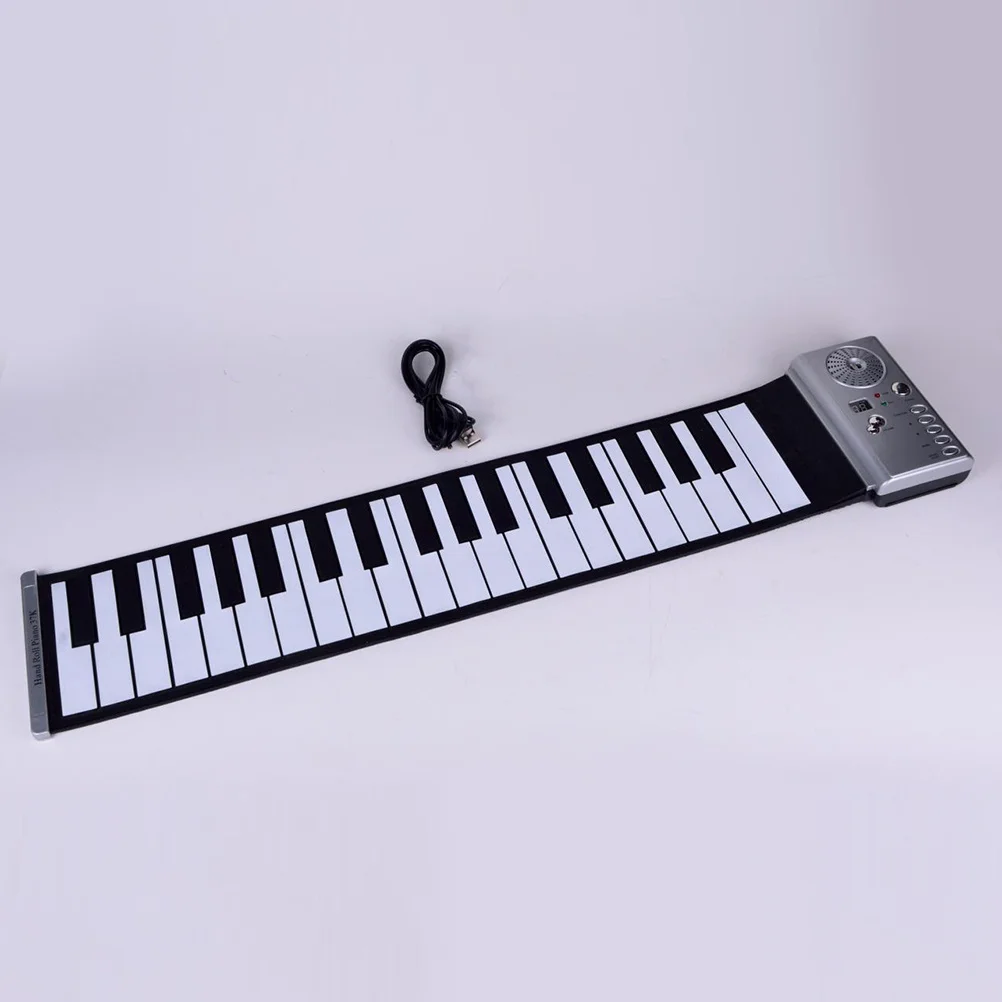 1 個 37 キー電子オルガンポータブル子供楽器 100 音色 100 リズムシルバー早期教育幼児音楽