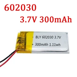 Real Capacity 602030 3.7V 300mAh Polymer Lithium Rechargeable Battery For GPS Navigator MP5 Bluetooth Headset PS4