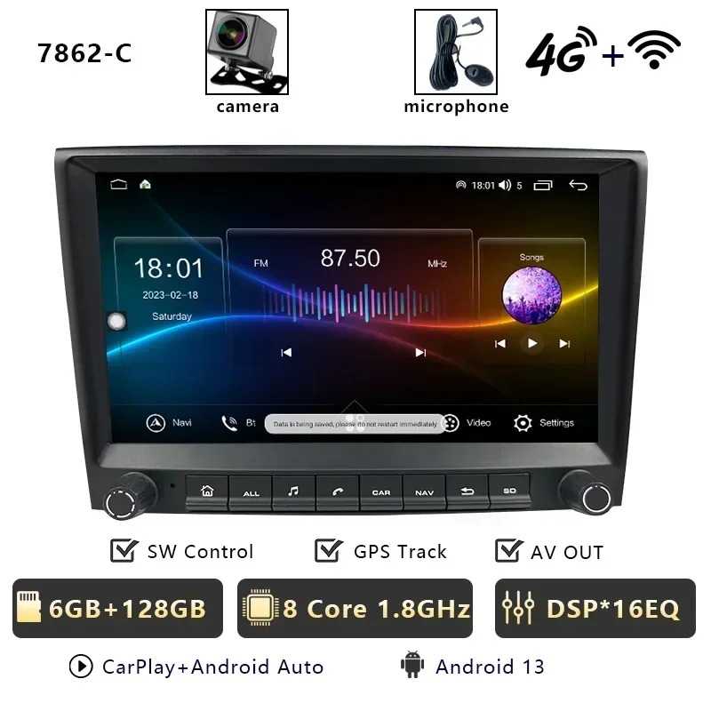 CHSTEK Carplay Android 13 Voor Porsche 911 987 997 Cayman Boxster Autoradio Speler Multimedia GPS WIFI 4G RDS Bluetooth Autoradio