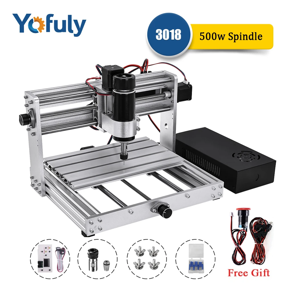 Máquina de grabado de aluminio y Metal CNC 3018 Pro Max, con husillo de 500w, Control GRBL, bricolaje, grabador láser de 20w, enrutador de madera