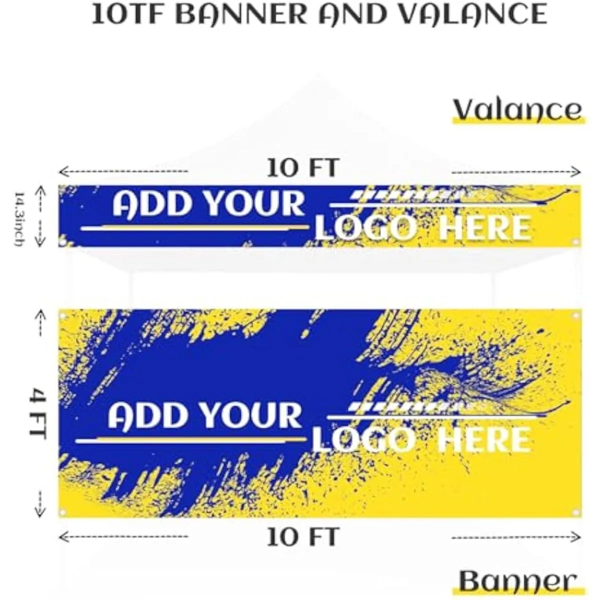 Personalized Custom Banner for 10x10 Tent Logo Printing Outdoor Trade Show Canopy Event Advertising Decoration