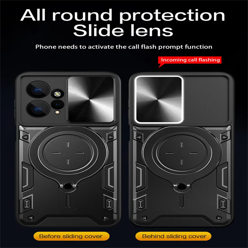 Luxury Magnetic Vehicle-mounted 360 Rotat Ring Kicstand Funda For Xiaomi Redmi 12 Note 12s 11s Pro Plus Turbo A2 A1 10C 10A Case