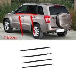 4 Pcs 5 Doors Outside Windows Rubber for Grand Vitara 20183831-65J00 2007-2014 Not for 3 Doors Glass Weatherstrip Sealing