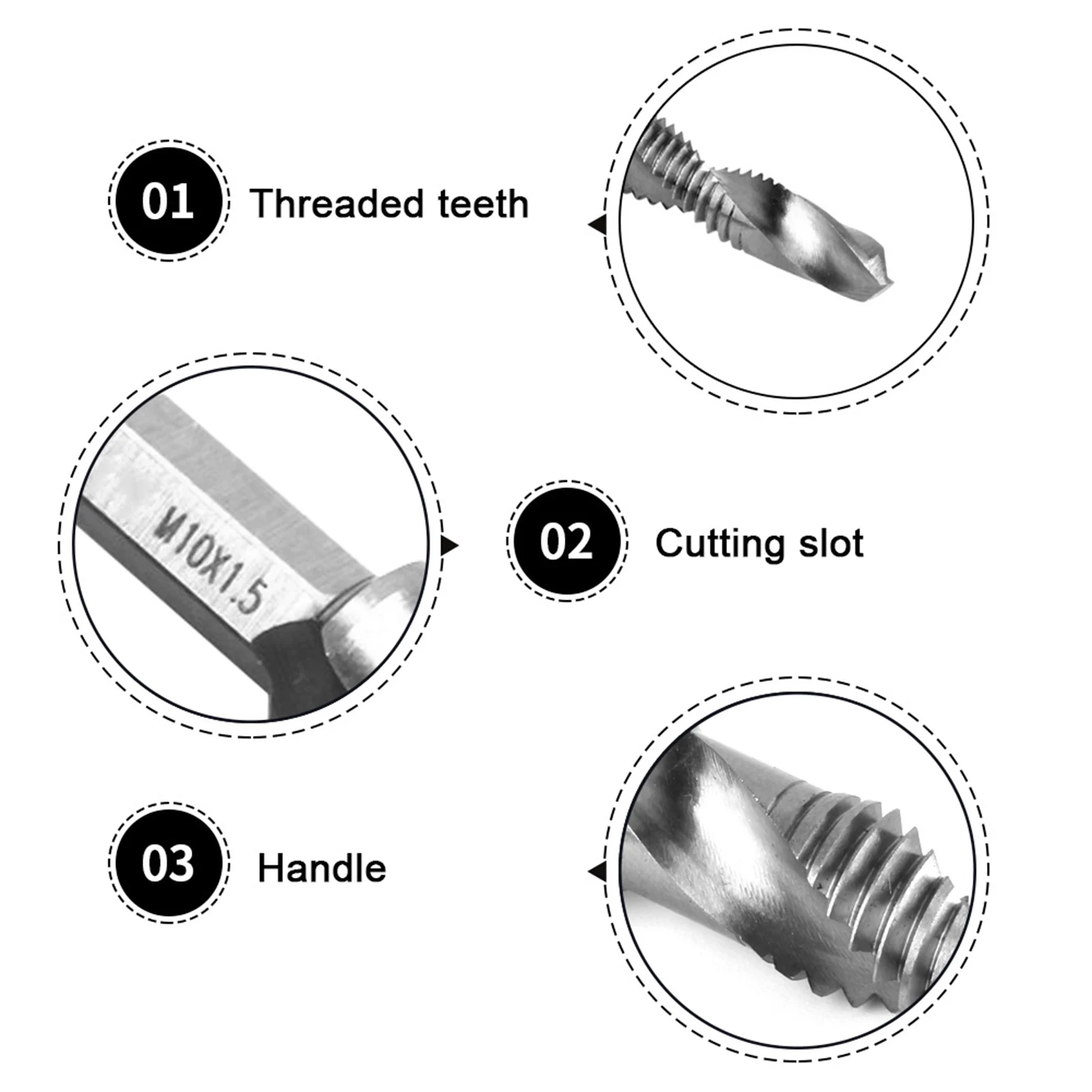M4/M3/M5/M6/M8/M10 HSS 1/4 "codolo esagonale foratura e maschiatura vite integrata macchina rubinetti bit parte utensile elettrico