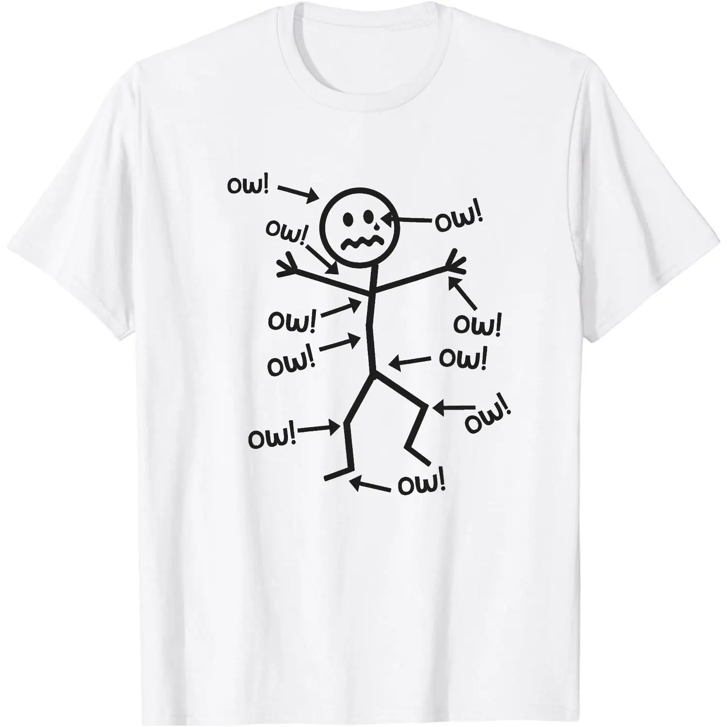Humorous Chronic Pain Awareness T Shirt for Summer Casual Wear Round Neck Short Sleeve Machine Washable Everyday Top