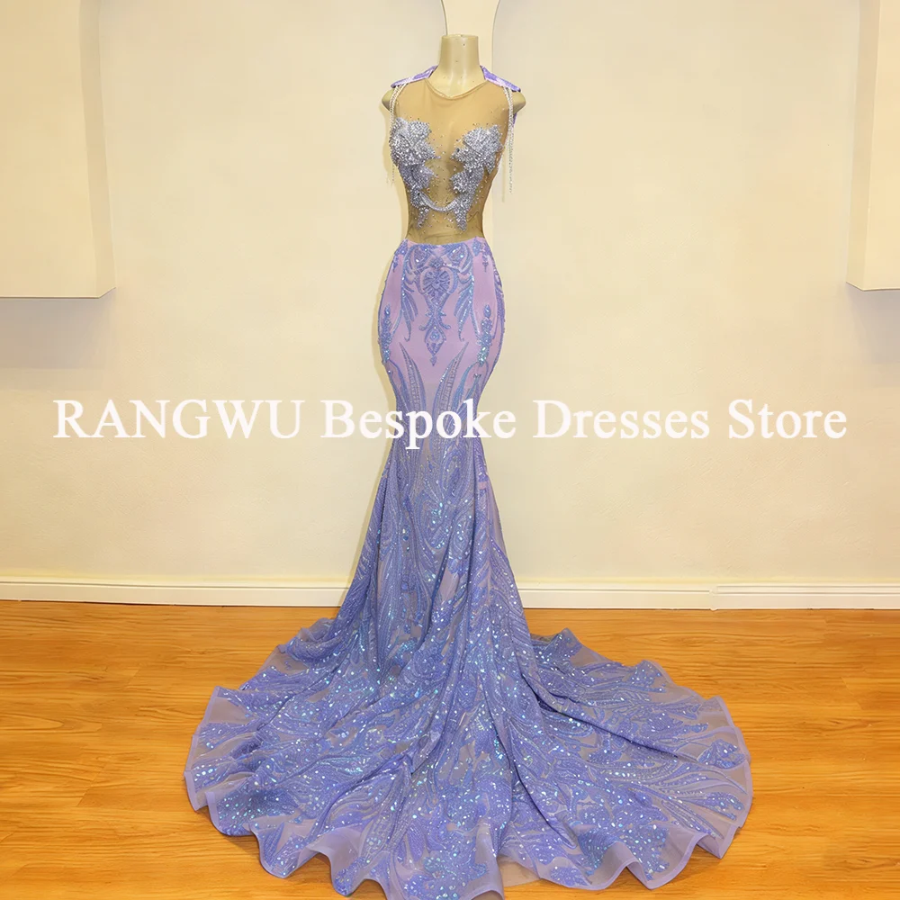 Real Image Sparkly Lavender Prom Dress 2026 Beading Evening Gown Crystal Tassel Birthday Party Dress Customized