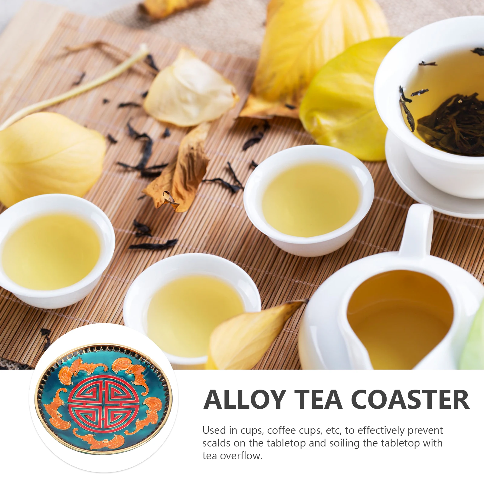 

Creative Bowl Mat Alloy Pad Cup Coasters Tableware Rounded Heat Insulation Enamel Long Service Smooth