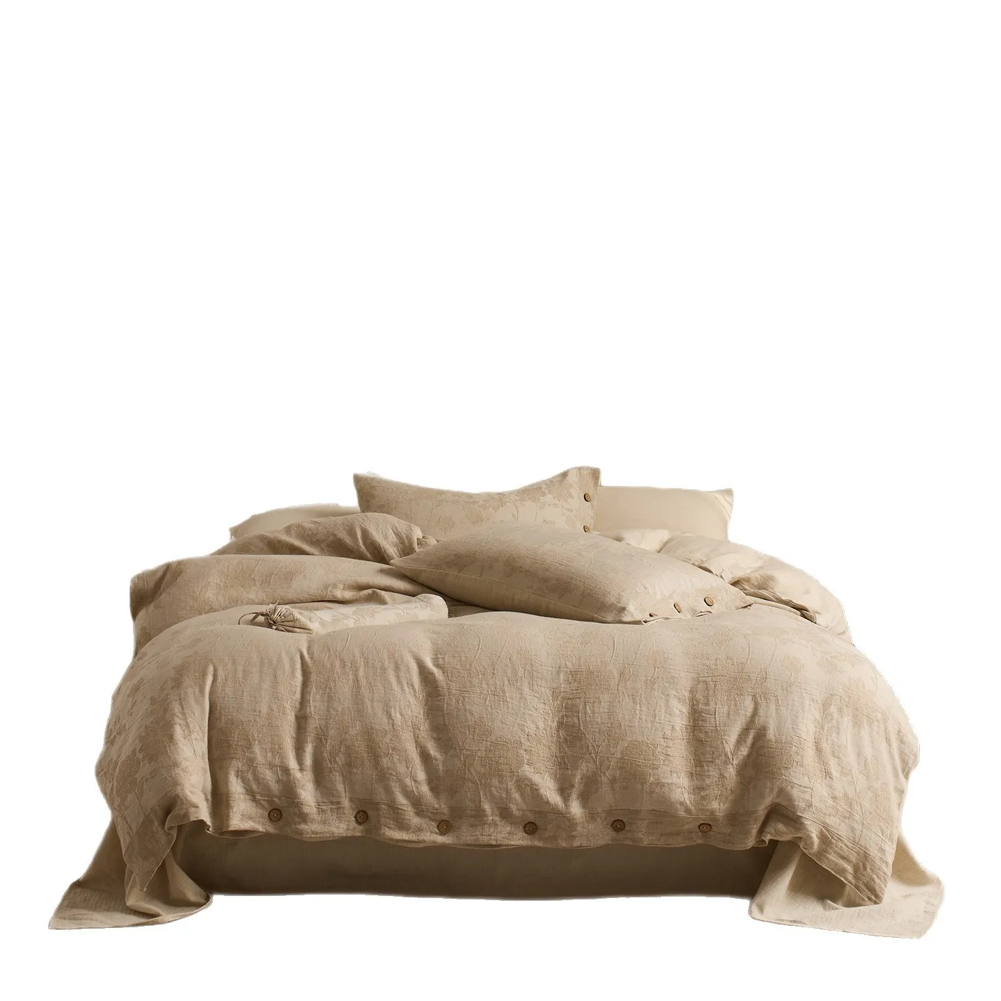 

Cotton and linen, woven jacquard sheets, Japanese style, quilt cover, four-piece set, high-end.