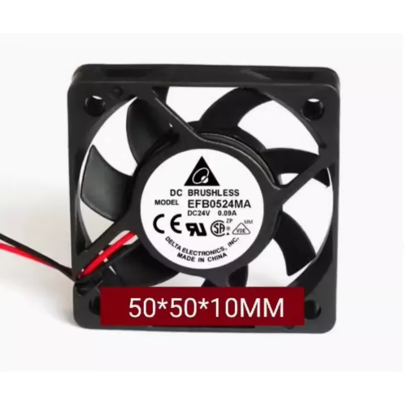 

Delta Electronics EFB0524MA DC 24V 0.09A 50x50x10mm 2-Wire Server Cooling Fan