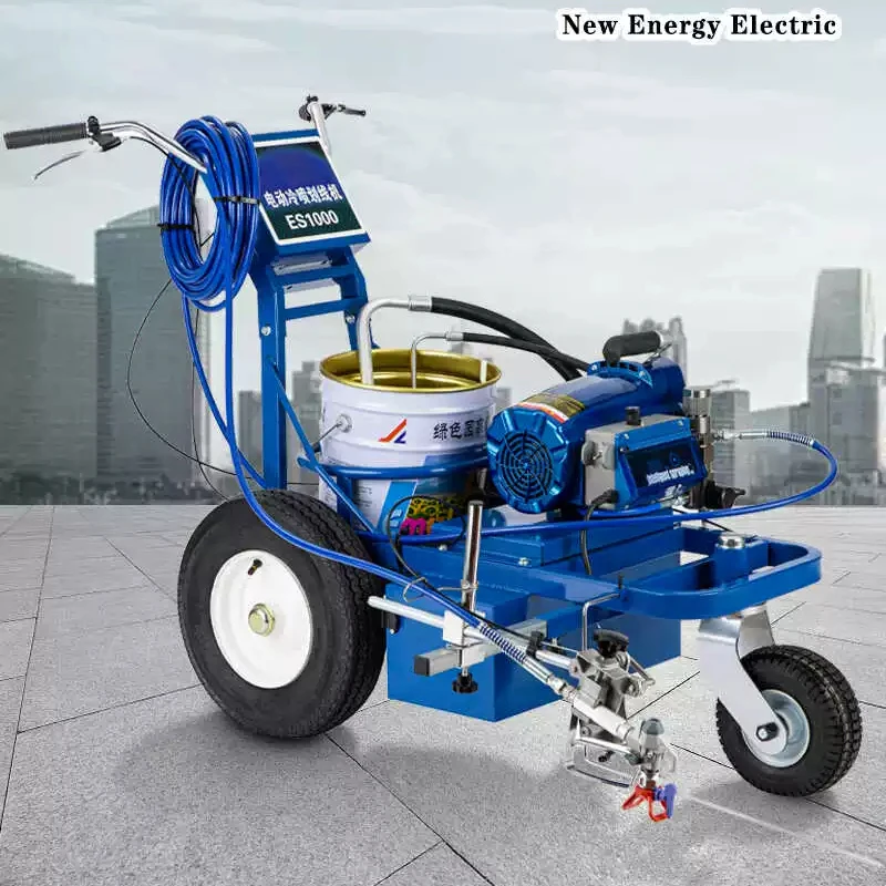 ES1000 Hand-Pushed Airless Cold Spray Road Marking Machine for Track/Court Marking and Parking Space Marking(Customized)
