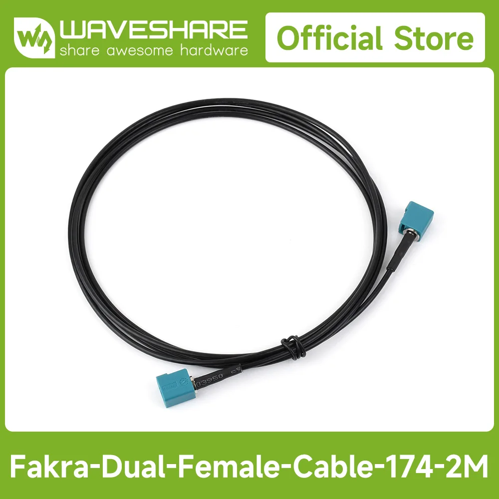 Waveshare Fakra Z-Coded Dual Female Waterproof Coaxial Cable, Compatible With GMSL1/2 Cameras