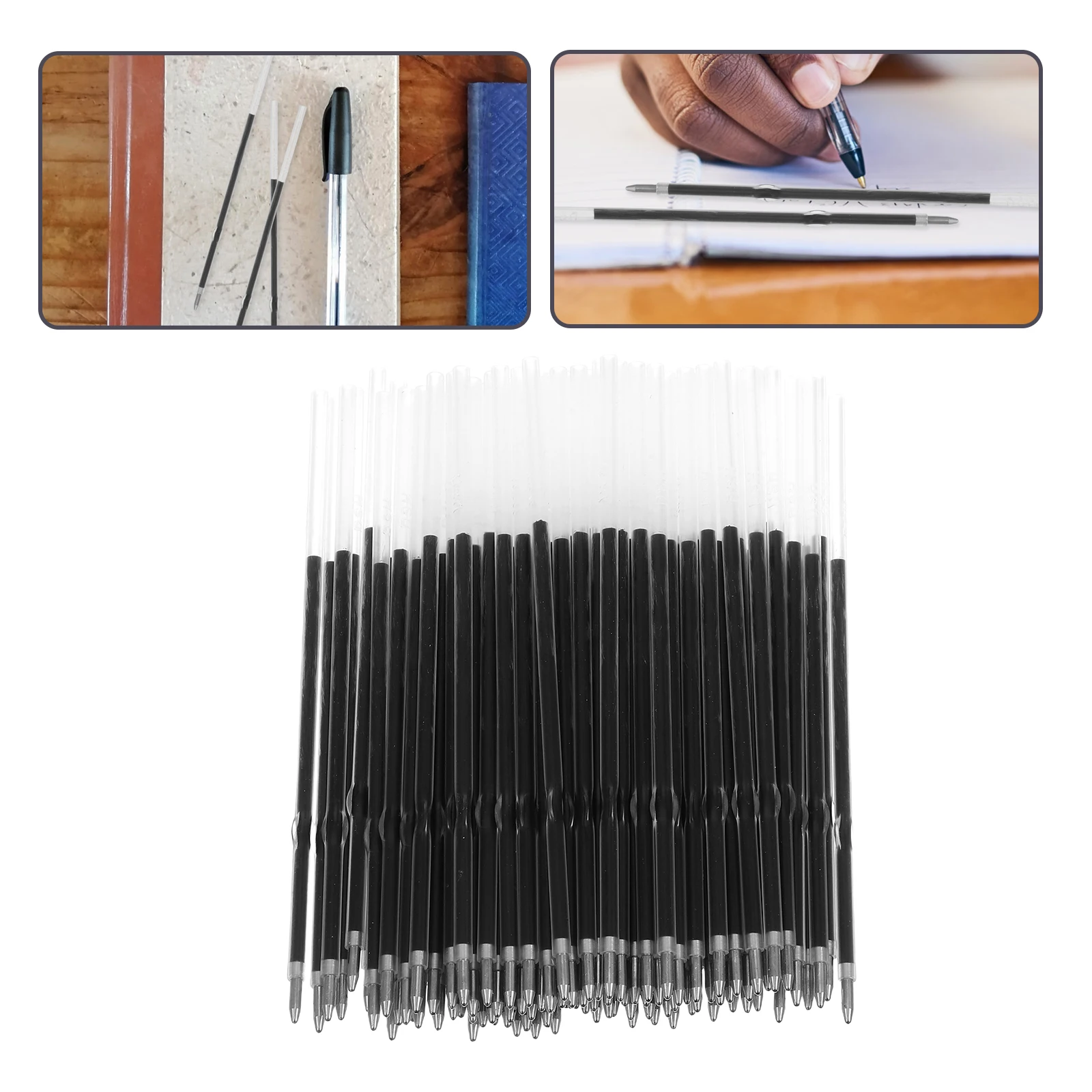 100 pçs tinta azul 0.7mm caneta esferográfica recargas de escrita suave recargas de tinta de substituição para canetas de contas de plástico retrátil escritório