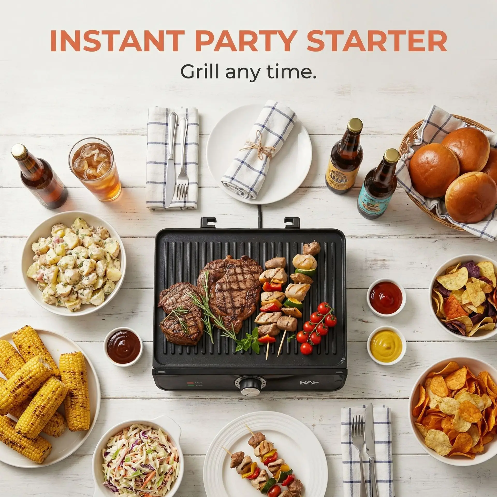 2200W Electric Grill Home Steak Maker BBQ Panini Press Sausage Grill Sandwich Toaster Removable Plates Breakfast Machine Kitchen