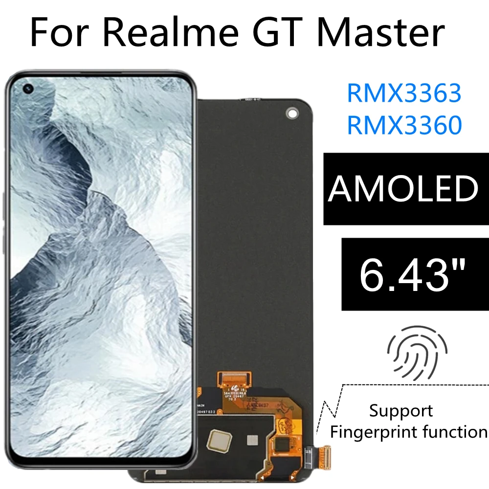 6.43 AMOLED For Realme GT Master LCD Display RMX3363 RMX3360 Touch Screen Assembly Replacement Accessory