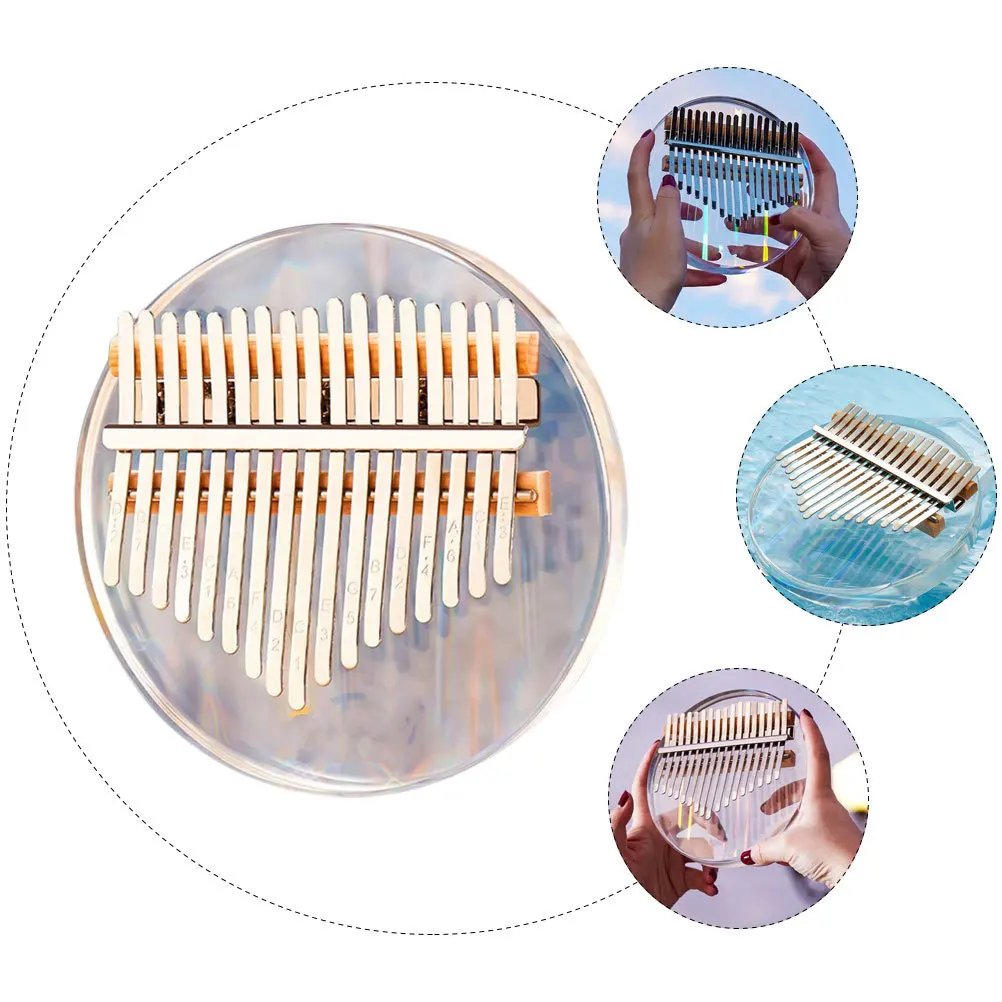 

1Set 17 Key Mini Kalimba Transparent Acrylic Thumb Piano Rainbow Crystal Effect Lightweight Small Musical Instrument for