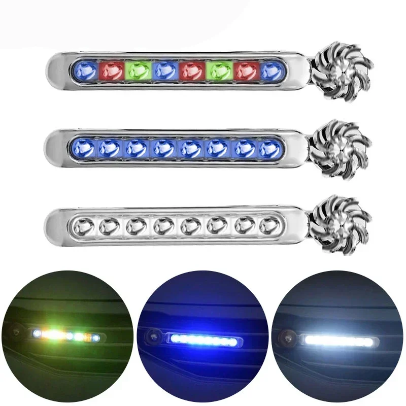 

1/2pcs Wind Powered Car LED DayTime Running Light Auxiliary Lighting Rotation Fan Lamp Automobile Day Time Headlight