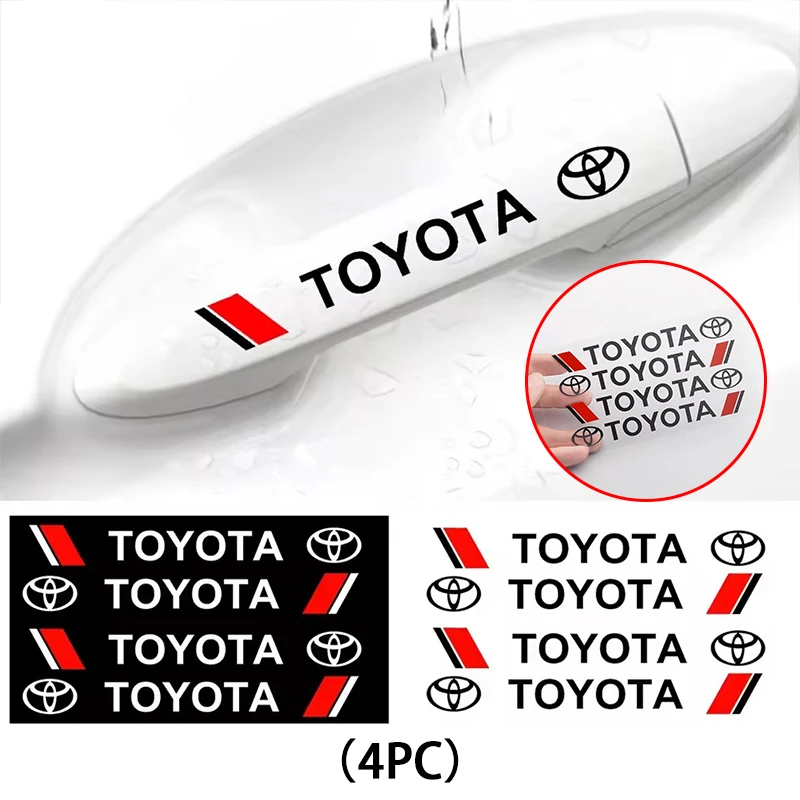 مقبض باب السيارة حماية الخدش ملصق مقبض الباب ملصق شعار نمط لتويوتا C-hr Rav4 يارس هايلكس بريوس مقبض ملصق