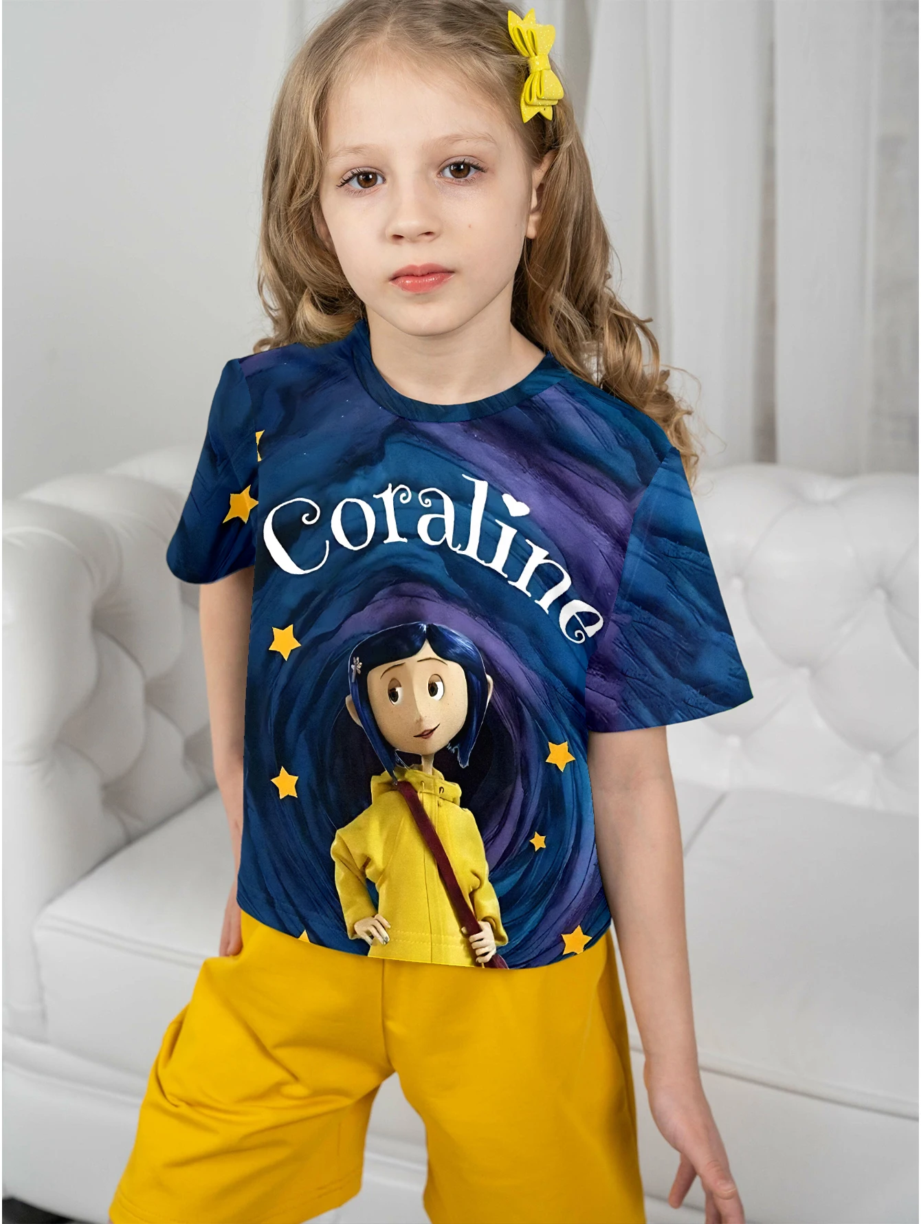 3D Print Baby Anime Horror Film C-Coralines Clothing 5 to 14 Years Male Outdoor Clothes for Children Boy Girl Child T-Shirt Top