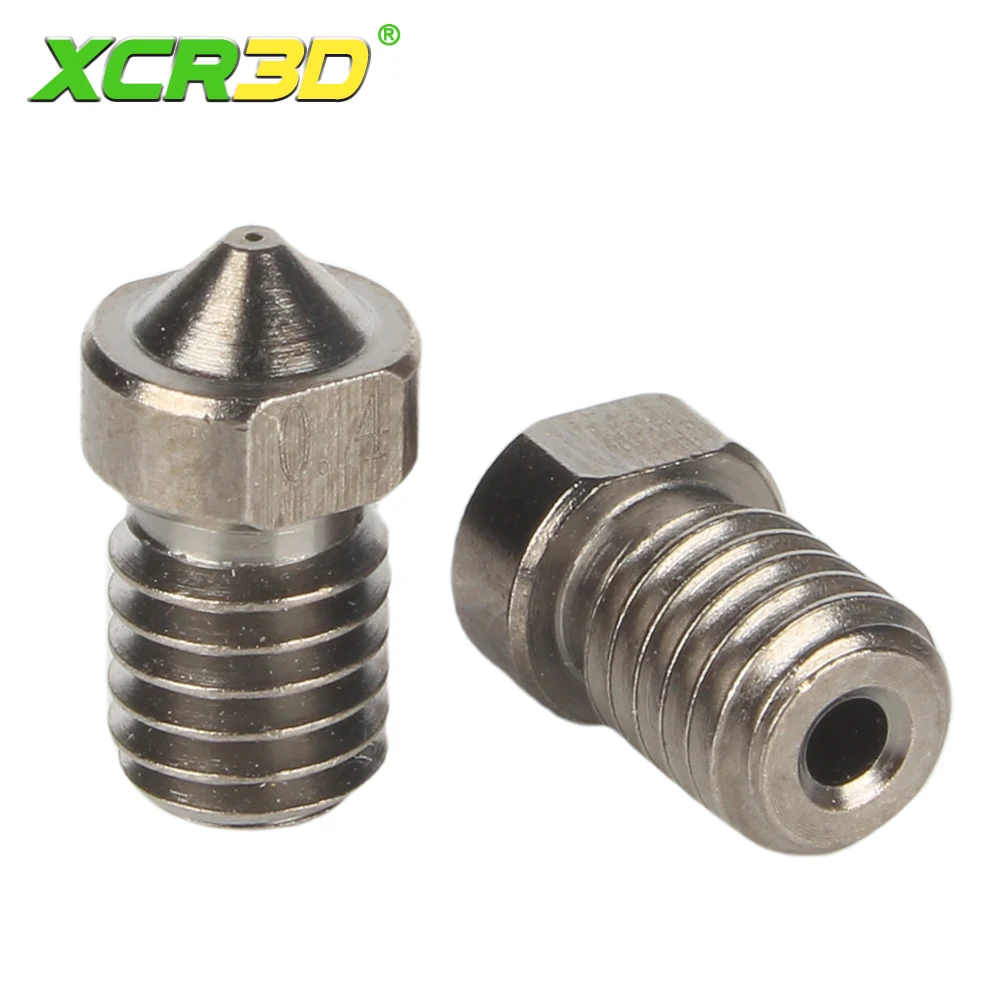 3D Printer Parts E3D Hardened Steel Nozzle V5 V6 High Temperature Nozzle M6 Thread 0.4/0.6/1.8/1.0 1.75mm Steel Die Steel Nozzle