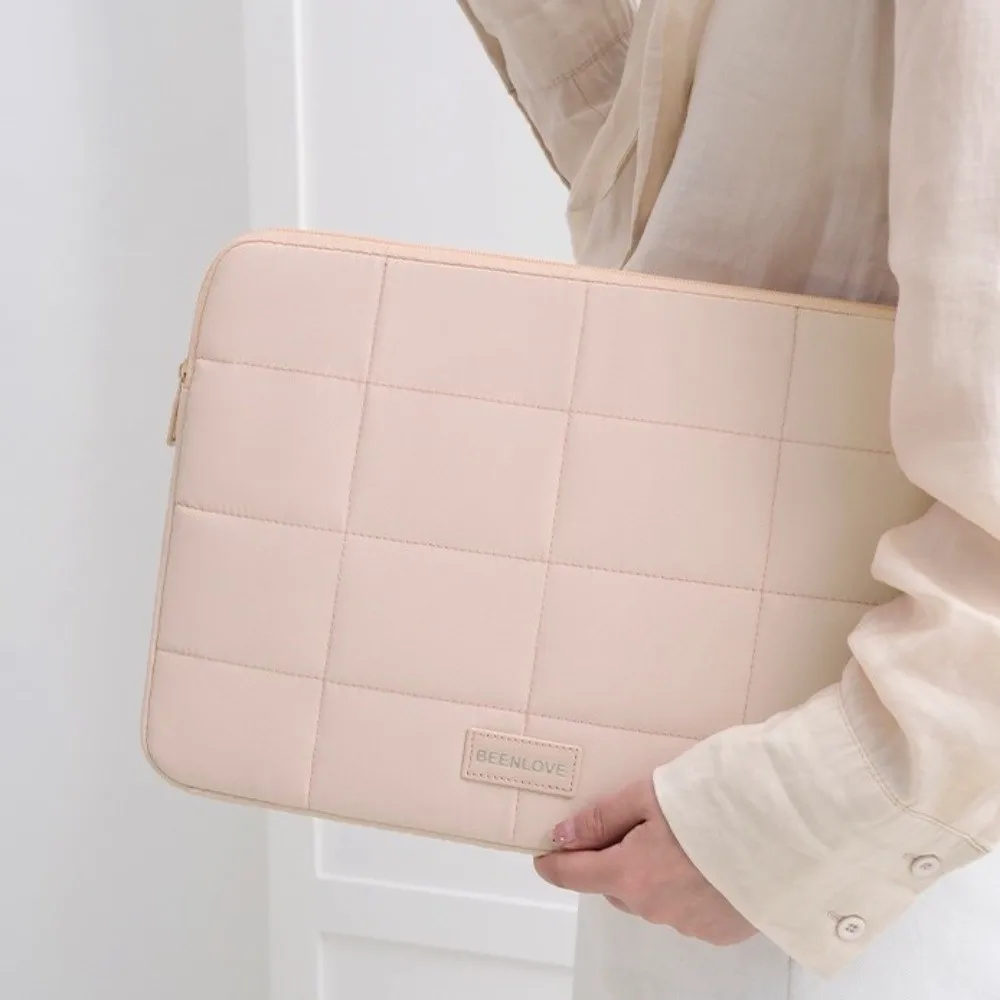 14/15.6inch Quilted Tablet Bag Shockproof Solid Color Travel Tablet Sleeve Wear-resistant Ultralight Tablet Protection Cases