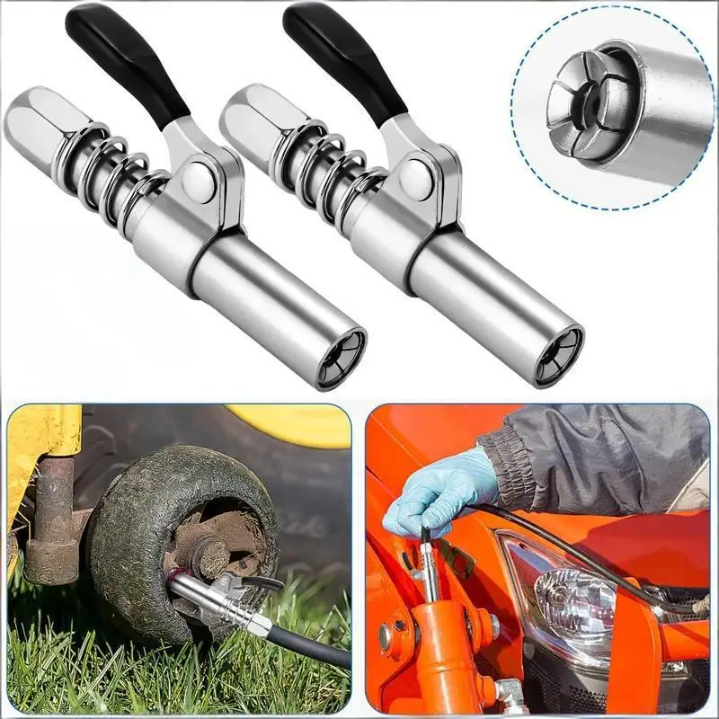 

Grease Gun Coupler Grease Gun Fittings Quick Lock and Release Lube Heavy Grease Gun Nozzle Tips Compatible with Grease Guns