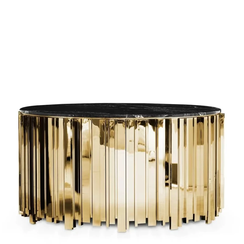 

New luxury modern design coffee table stainless steel marble top home hotel living room furniture