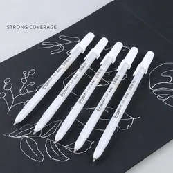 5 Piece High Gloss Pen Marker Hook Line Pen Signature Hand-painted Mark Cartoon Sketch Pen White Paint Painting Tools Set