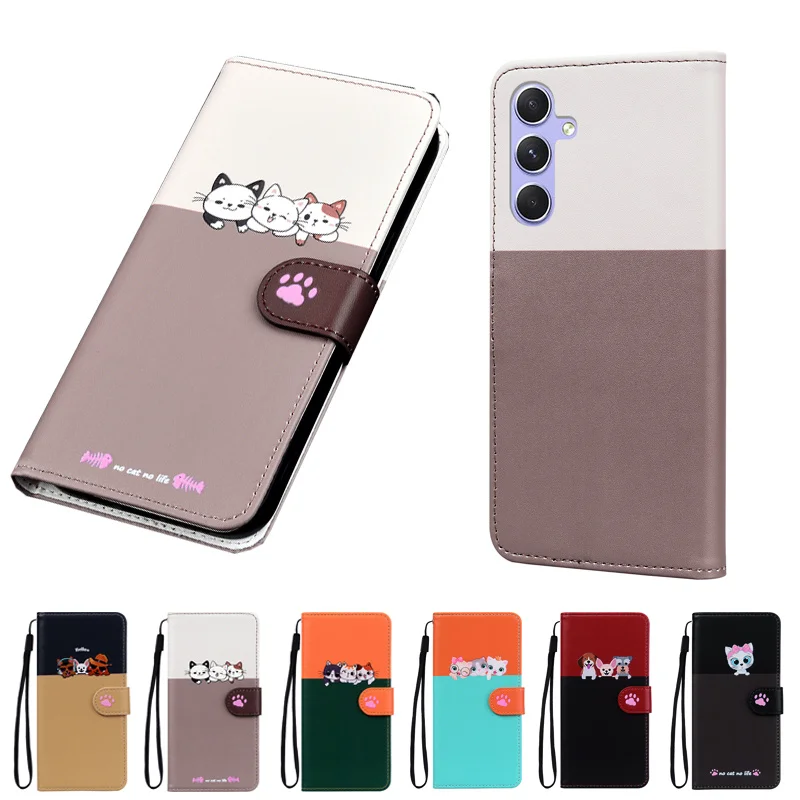 เคสโทรศัพท์หนังสัตว์น่ารักสำหรับ Apple iPhone 15 11 12 MINI 14 Pro XR 6S 6 7 8 plus SE เคสมีช่องเสียบบัตร