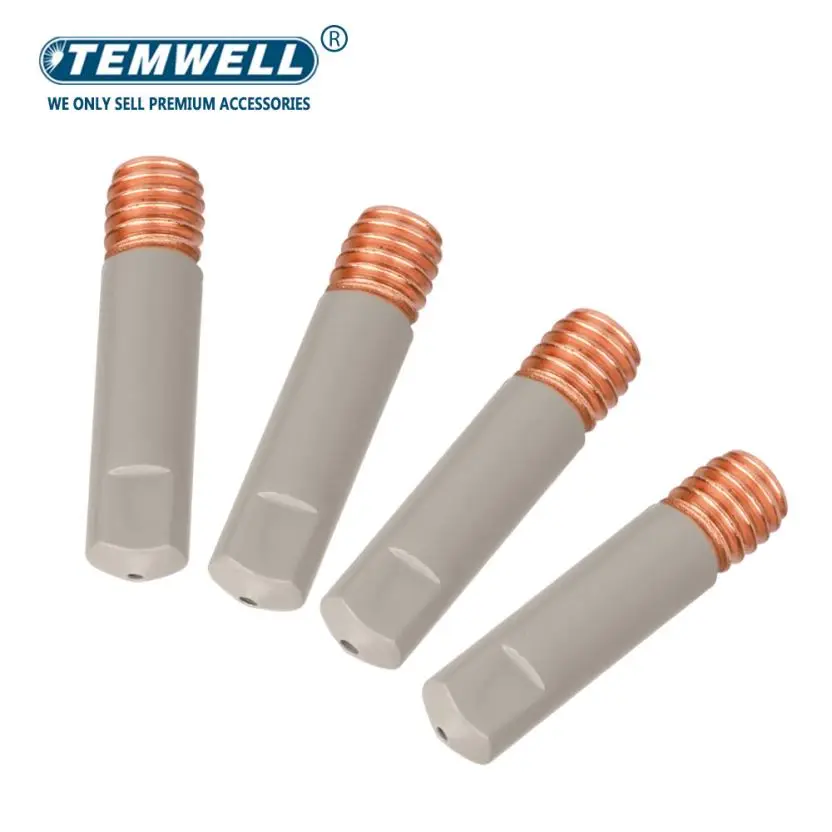 Embouts de Contact de Soudage MB 15AK, Nouveau Revêtement, Protection, 25mm M6, Buse à Gaz, 0.8mm-1.2mm, Torche de Soudage MIG, Pièces d'Outils, 10 Pièces