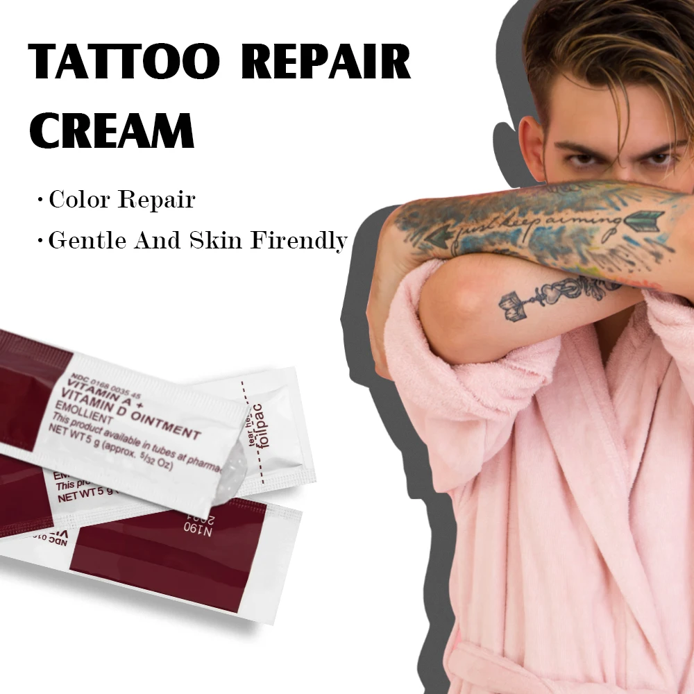 100Pcs Tattoo Aftercare Cream Fougera Vitamin Ointment Tattoo Care Supplies Recovery Cream Vitamin A&D Tattoo Repairing Cream